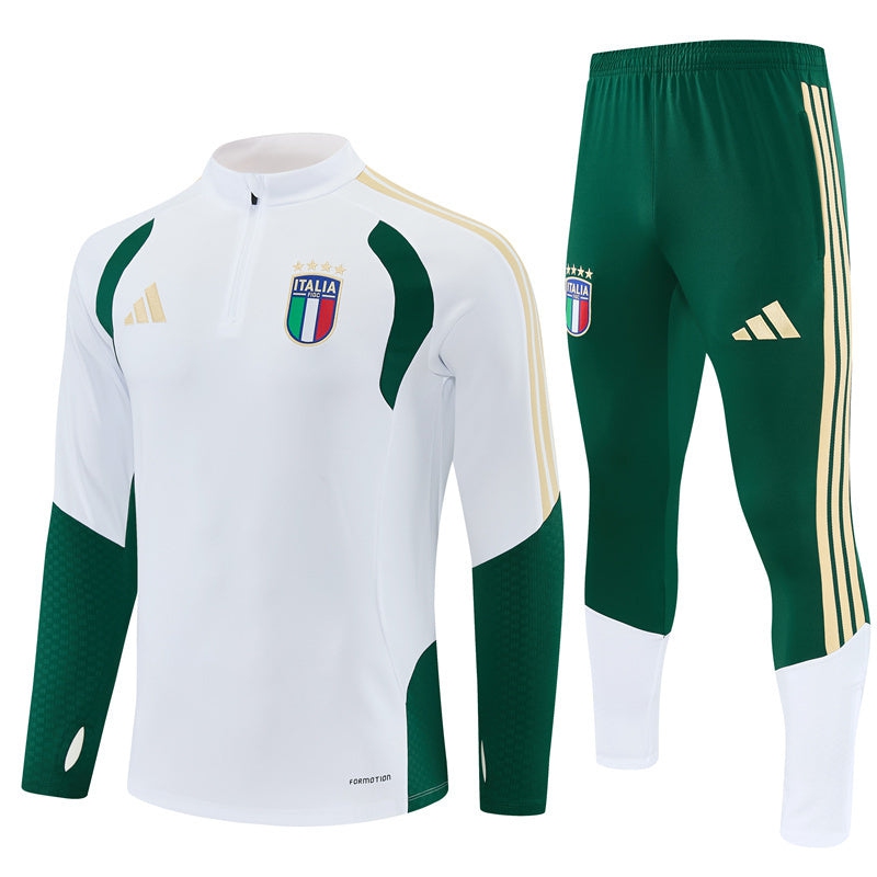 Italy Training Tracksuit Men/Kids 2026 2027 White-League Threads